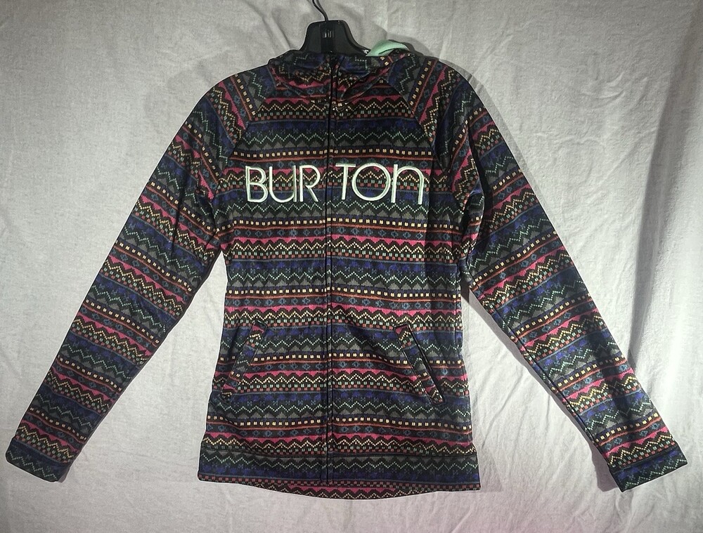 Burton WB Peak Fair Isle Full Zip Fleece Hoodie Jacket Women’s Medium NICE!